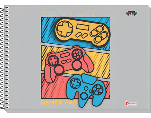 Caderno Desenho Univ Capa Dura Game Over 48f Espiral