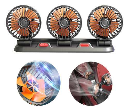 Ventilador Triple Para Coche, Salida De Aire Portátil B