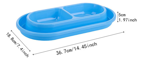 Juego De Tazones De Comida Y Agua, Alimentador De L Azul