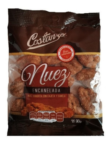 Nuez Cubierta Con Canela Costanzo Bolsita 90 Gr