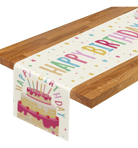 Camino De Mesa De Feliz Cumpleaños 14 X 72 Pulgadas Decoraci
