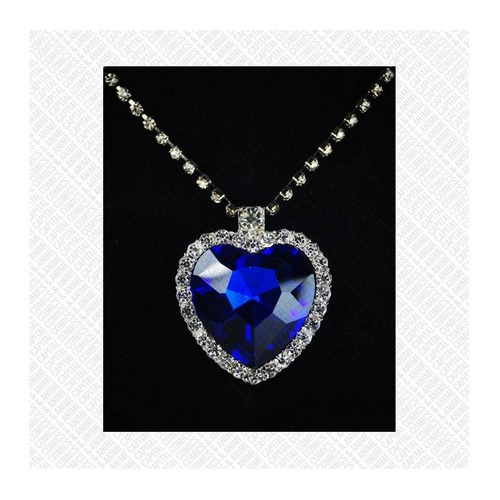 Collar Con Dije Titanic Corazon Del Oceano Azul Envío Gratis