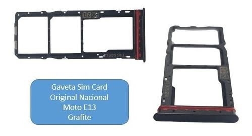 Gaveta Bandeja Chip Sim Card Moto E13 Grafite