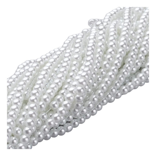 Tiras De Perlas Blancas De Vidrio 4mm (75cm)