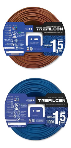 Cable Unipolar 1.5mm Trefilcon Pack 2 Rollos De 50m Cu