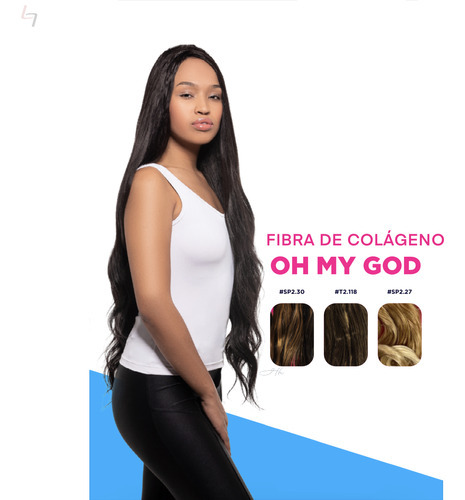 Cabelo Liso C/ Pontas Onduladas Bio Fibra De Colágeno 310gr Cor T30/613 Ruivo com Loiro