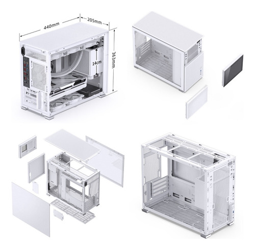 Gabinete Matx Alumínio Jonsbo D31 Mesh Screen (com Tela Lcd) Cor Branco