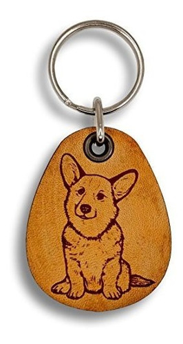 Forleathermore - Corgi - Llavero De Cuero Genuino - Llaveros