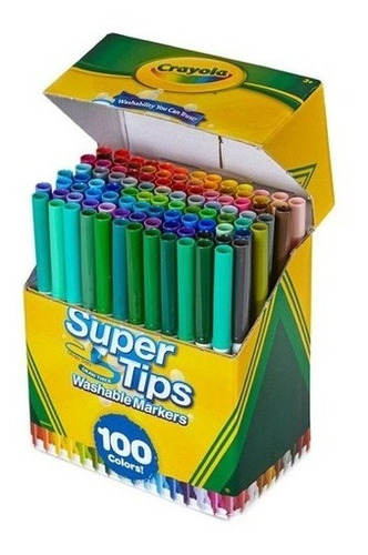 Marcadores Crayola Super Tips De 100 Unidades Lavables