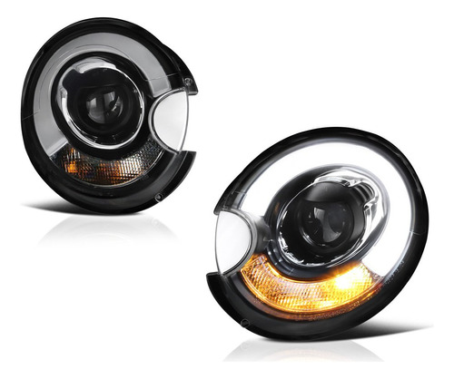 Para Mini Cooper Modelo Halogeno Tubo Neon Oled Carcasa Faro