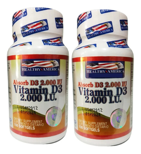 2 Vitamina D3 2000 Iu X 100soft - Unidad a $337