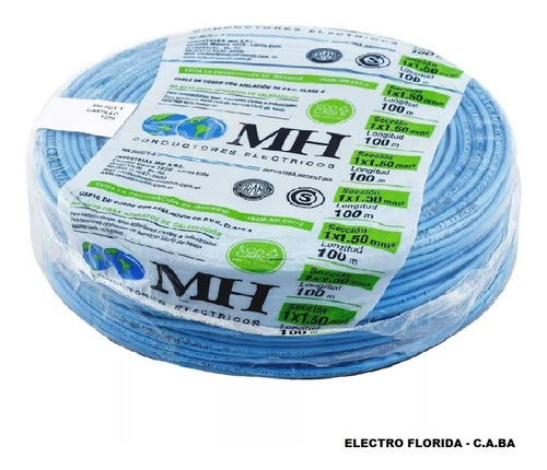 Cable Unipolar 1,5 Mm2 X 10 Metros Marca Mh