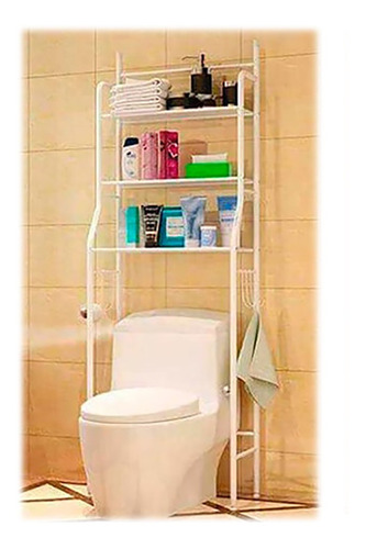 Organizador Con Estanteria Blanca Para Baño