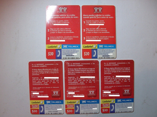 5 Tarjetas Infonavit Infonatel Crédito Vivienda Casa Duplex