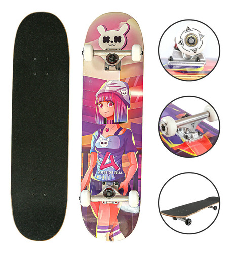 Skate Profissional Street Completo Montado Abec 7 Envio Já