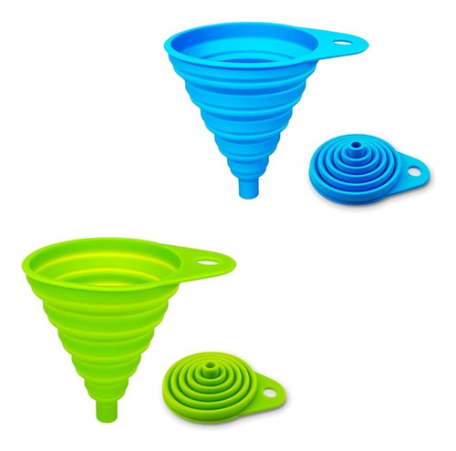 Kit De 3 Embudos De Silicona Plegable Para Cocina