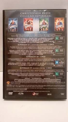 Box Dvd Coleção Superman I-ii-iii- Iv 4discos C. Reeve (Usado)