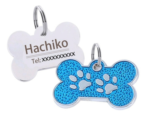 Placa De Identificacion Personalizada Tipo De Hueso Perros