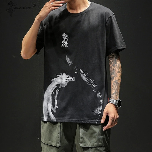 Camiseta De Estilo Japonés Para Hombre, Divertida, Con Estam