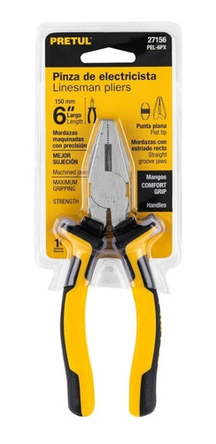 Pinza Para Electricista 6''  Mango Comfort Grip Pretul 27156