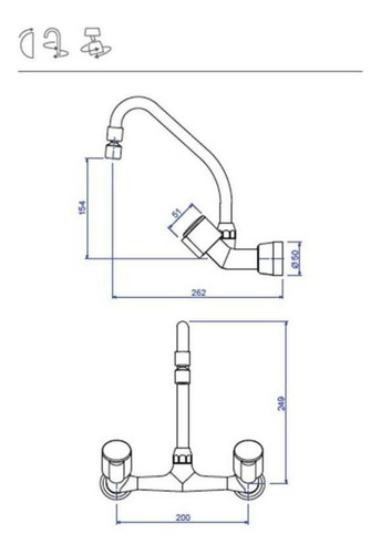 Misturador Para Cozinha De Parede Spot 1258 C43 Deca