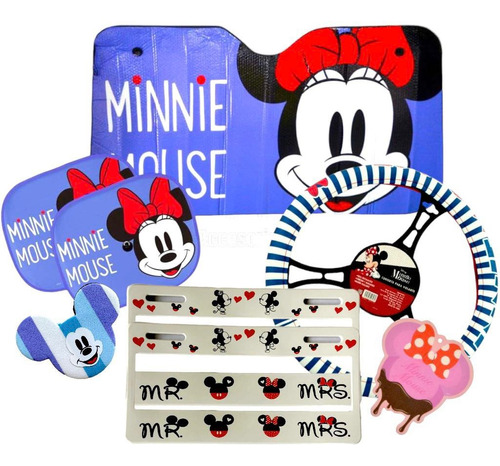 Parasoles, Porta Placas Cubre Volante Y Más De Minnie Mouse 