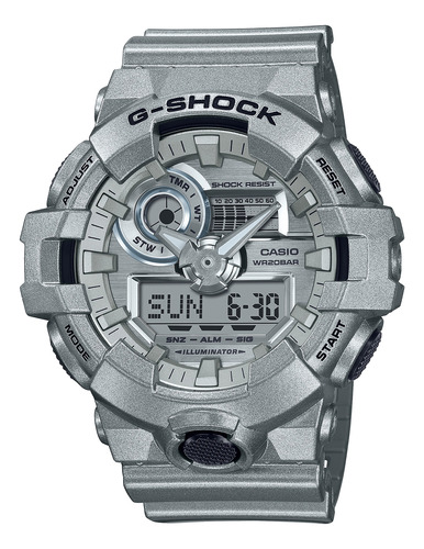 Reloj G-shock Ga-700ff-8a Resina Hombre Plateado