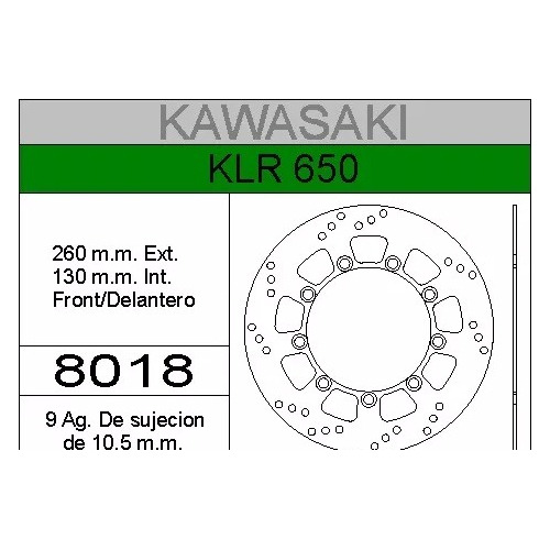 Disco Freno Delantero Kawasaki Klr 650 Hd Nacional - Fas