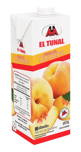 Caja 12 Bebida Jugo Durazno El Tunal 1lt 0265 Ml.
