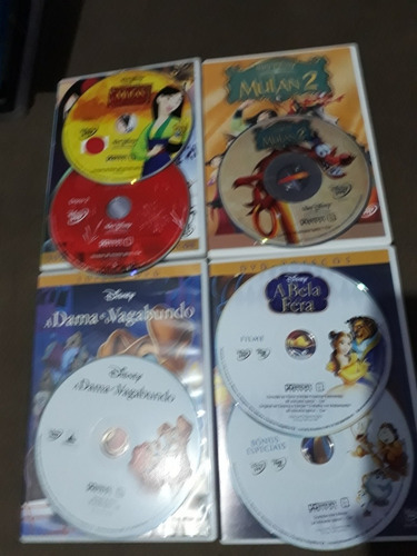 Dvd Mulan 1,2 A Bela E A Fera+dama  E O Vagabundo Disney D31