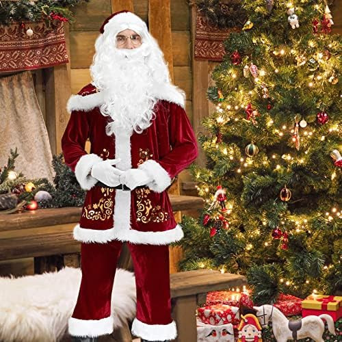 Eozy Disfraz De Papá Noel Para Hombre 9 Piezas Trajes De Pap