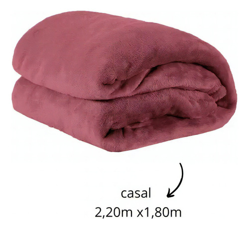 Cobertor Manta Microfibra Casal Cereja - 1,80mx2,20m - Rozac