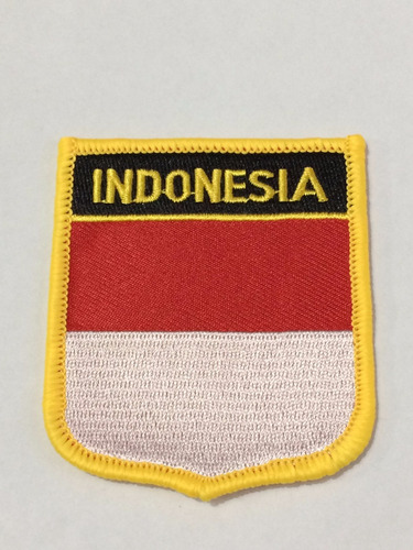 Patche Aplique Bordado Escudo Da Bandeira Da Indonésia 6x7cm
