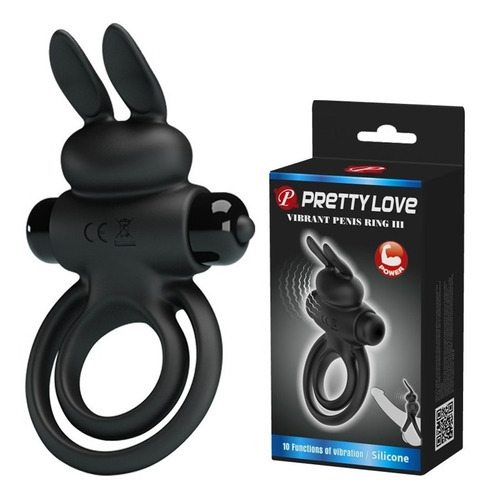 Anillo para pene con orgasmo duro para erección, vibratorio, color negro