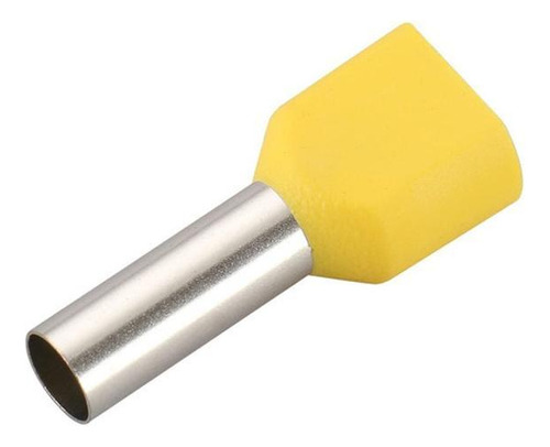 200 X Terminal Conector Tubular Ilhós Duplo 6,0mm Amarelo