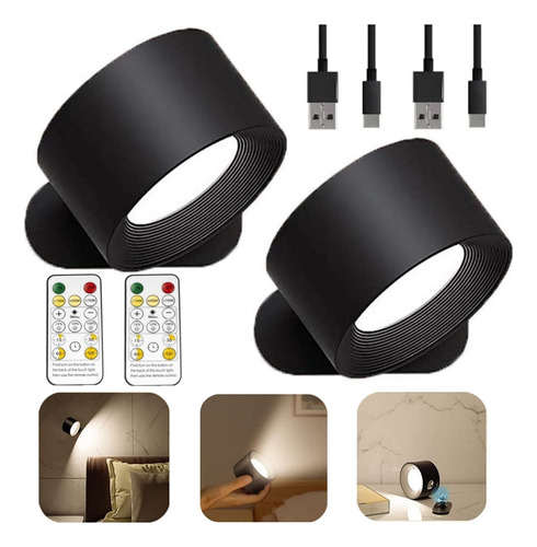 Luz Nocturna Portátil Recargable De 2 Unidades Con Control
