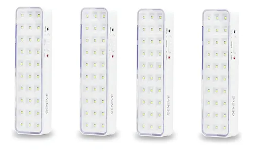 Pack 4 Luz Emergencia 30 Leds Bateria Recargable Blanca Color Blanco