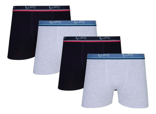 Imagem 8 de 10 de Kit 4 Cuecas Boxer Lupo Em Algodão Masculina Cotton Original