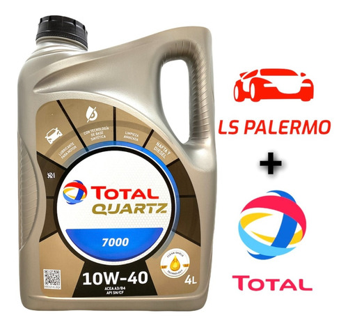 Aceite Total Quartz 7000 10w40 Semisintetico Nafta Diesel 4l