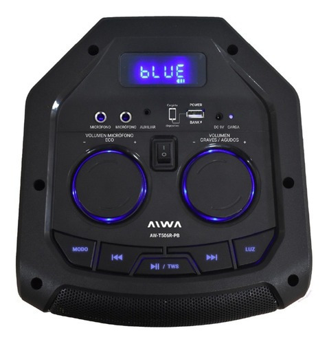 Imagen 3 de 9 de Parlante Aiwa Portatil Bluetooth Aw-t506r-pb - Pmpo 6500w