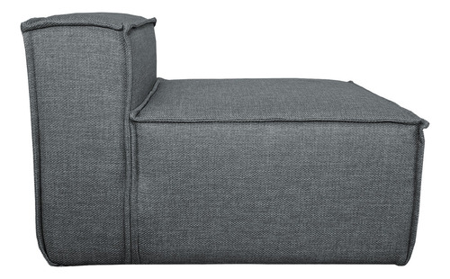 Sillón Modulo Central Latt Lino Dalton Color Gris Oscuro