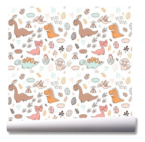 Papel De Parede Animais Dino Dinossauro Rex Kit 02 Rolos A20