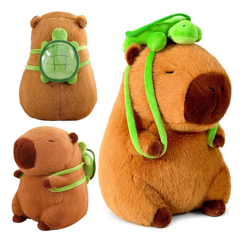Capybara Peluche Juguete Capibara 45cm Con Tortuga Mochila