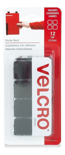 12 Cintas Adhesivas Velcro Sujetador Cuadros Adherible Negro