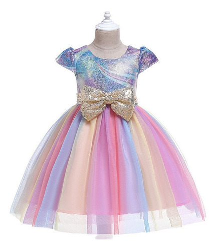 Vestido De Cumpleaños Arcoíris Para Niña Vestido De Fiesta D