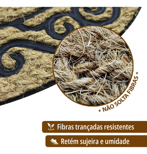 1 Tapete Capacho Fibra Coco Antiderrapante M Lua Pa 40x60 Vr Comprimento 60 cm Cor MARROM PRETO sisal natural Largura 40 cm