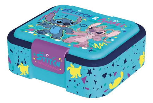 Lunchera Plastica Supreme Multi Compartimiento Stor Merienda Celeste Stitch