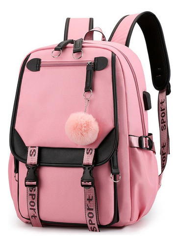 Mochila Kawaii Estilo Coreano Juvenil Con Puerto Usb