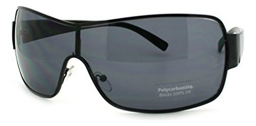 Gafas De Sol - Hombres De Gran Tamaño Rectangular Escudo Dis