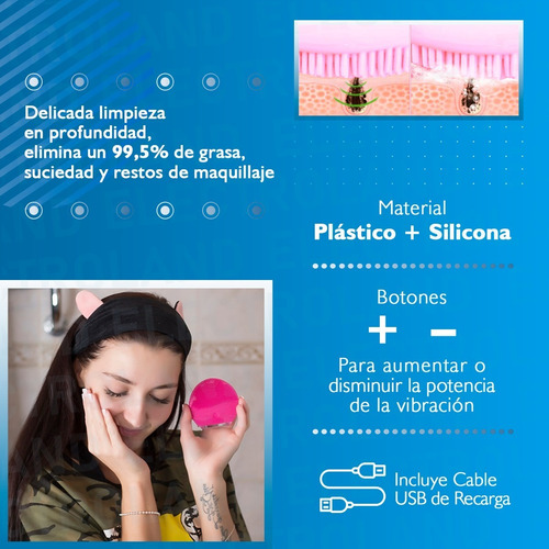 Limpiador Facial Masajeador Recargable Usb Forever Lina 2